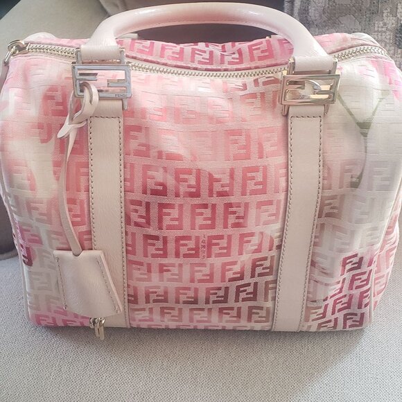 Fendi RARE Limited Edition Floral Zucchino Vitello Bauletto Boston Bag - Picture 8 of 16